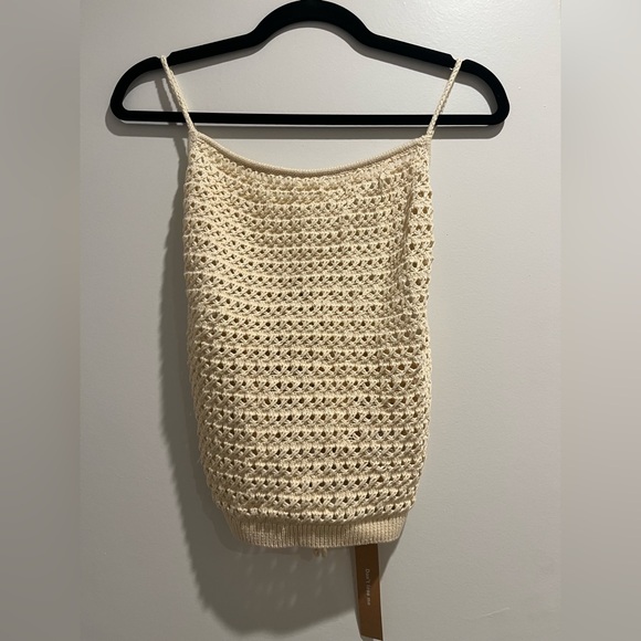 Reformation Horchata Cream Heidi Knit Crochet Tank Top - Picture 5 of 8